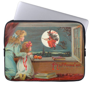 Antique Victorian Era Halloween Card, circa 1880 Laptop Sleeve