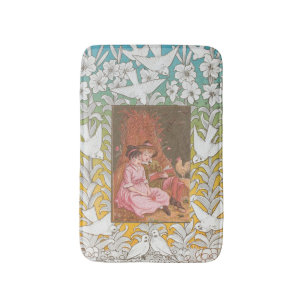 Antique VIctorian Era Valentine's Day Card, 1876 Bath Mat