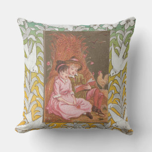 Antique VIctorian Era Valentine's Day Card, 1876 Cushion