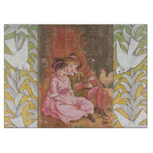 Antique VIctorian Era Valentine's Day Card, 1876 Cutting Board