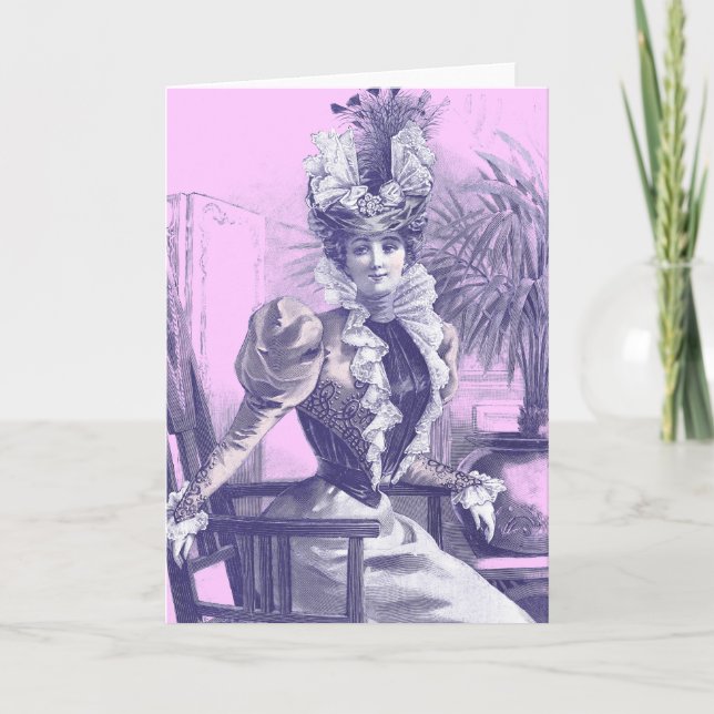 Antique Victorian Fashion Plate Greeting Card (Front)
