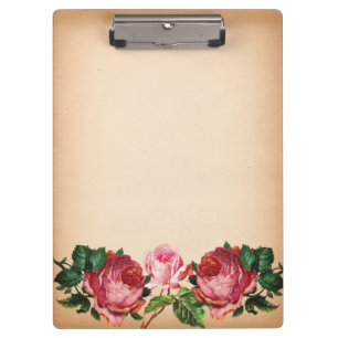 Antique Victorian Floral Florist Stylist Business Clipboard