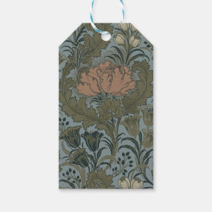Antique Victorian Floral Pattern Sage Terracota Gift Tags