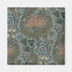 Antique Victorian Floral Pattern Sage Terracota Magnet