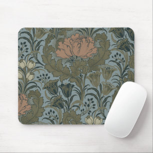 Antique Victorian Floral Pattern Sage Terracota Mouse Pad