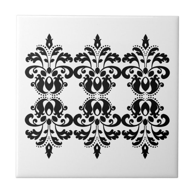 Antique victorian lolita damask pattern ceramic tile (Front)