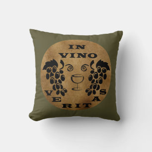 Antique Victorian Style In vino veritas Cushion