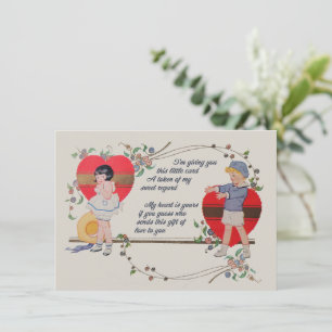 Antique Victorian Valentine Card Art Retro Child