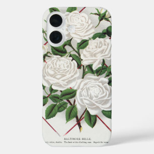 Antique Victorian White Climbing Rose Garden iPhone 16 Case