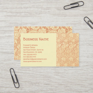 Antique Victorian William Morris Carnations Roses Business Card