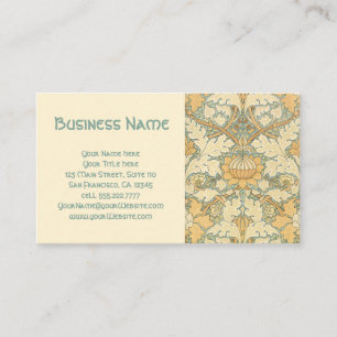 Antique Victorian William Morris Flowers Floral Business Card