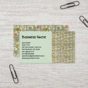 Antique Victorian William Morris Rose Vine Trellis Business Card