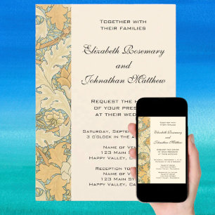 Antique Victorian William Morris St. James Floral Invitation