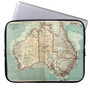 Antique Vintage Australian continent detailed map Laptop Sleeve