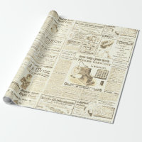 Antique Vintage Beige French Ads Ephemera