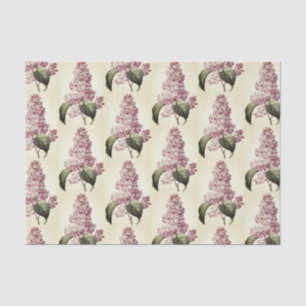 Antique Vintage Botanical Purple Lilac Blossom Tissue Paper