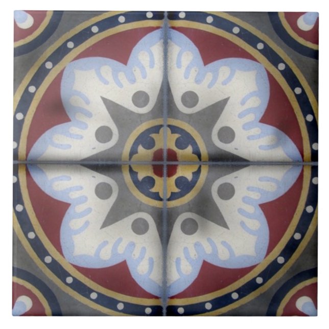 Antique Vintage cement french tile (Front)