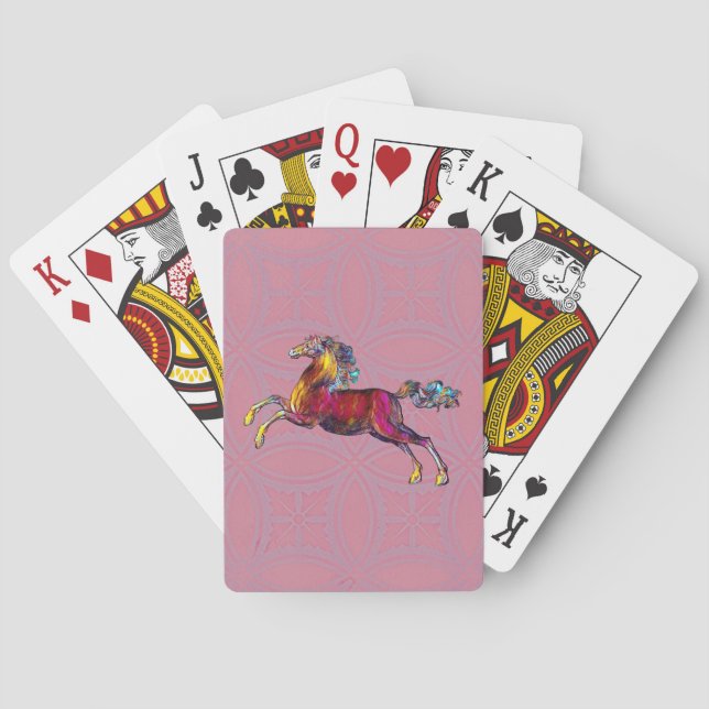 Antique Vintage Colourful Horse Playing Cards (Back)