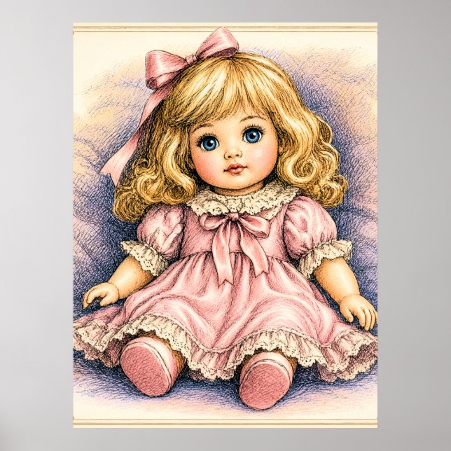 Antique vintage Doll Poster (Front)