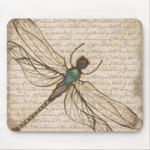Antique Vintage Dragonfly Mousepad