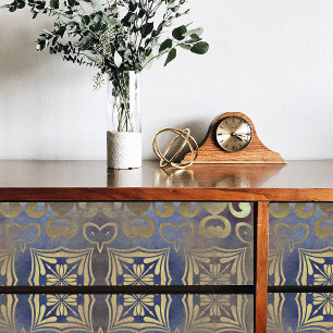 Antique Vintage Elegant Copper And Blue Mosaic Tissue Paper