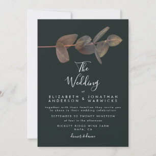 Antique Vintage Eucalyptus Wedding Invitation