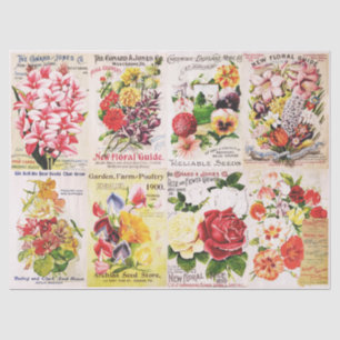 Antique Vintage Flower Catalogue Tissue Paper