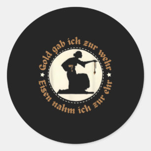 Antique Vintage German Gold Emblem Silhouette Quot Classic Round Sticker