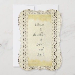 Antique Vintage Gold Wedding invitation