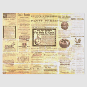 Antique Vintage Horticulture Ads Ephemera Grunge Tissue Paper
