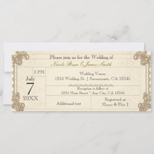 Antique Vintage Lacy Elegant Wedding Invitations