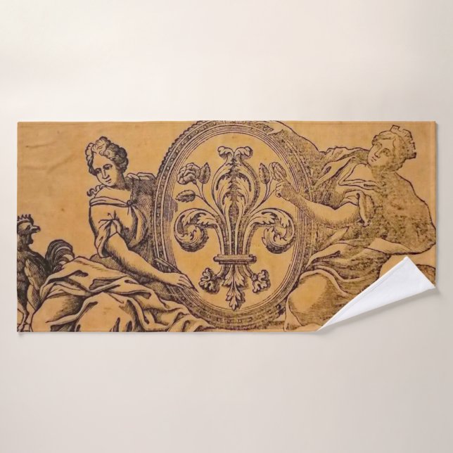 Antique Vintage Lily of France Bath Towel Set (Bath Towel)