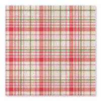 Antique Vintage Plaid Mute Red Green Beige