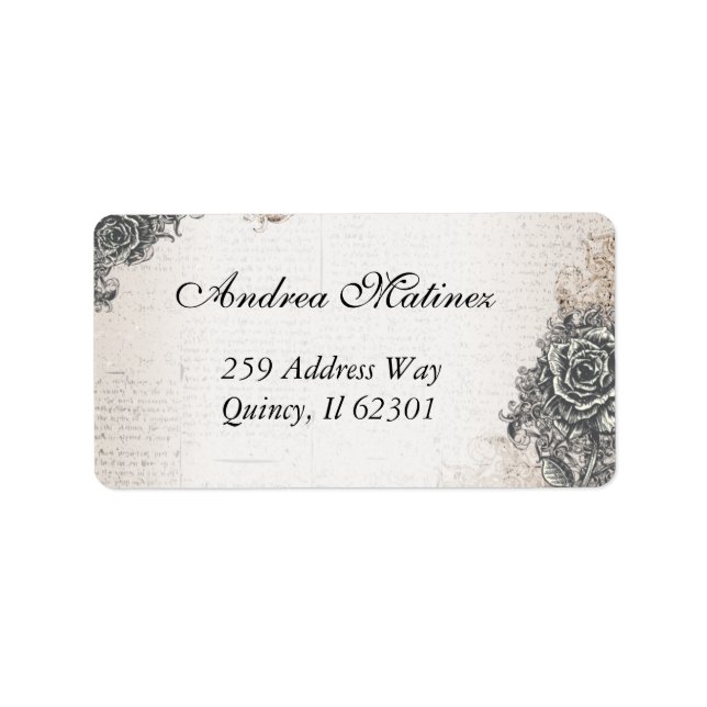 Antique Vintage Rose Address Labels (Front)