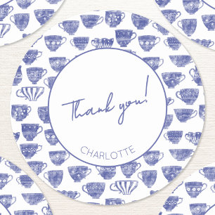 Antique Vintage Tea Party Thank You Classic Round Sticker
