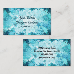 Antique Vintage Teal Blue Green Watercolor Texture Business Card