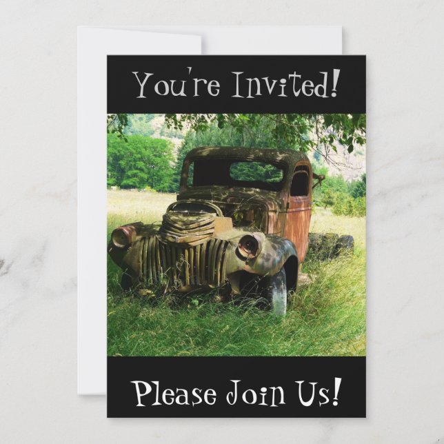 Antique Vintage Truck Retirement Party Invitation (Front)
