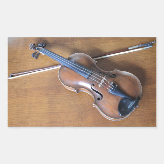 Antique Violin Rectangular Sticker
