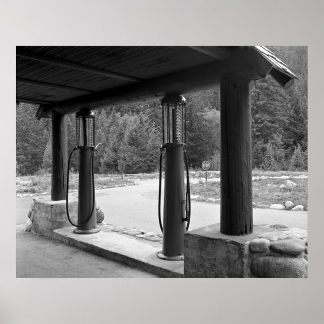 Antique Visible Gas Pumps Poster (Front)