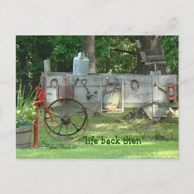 Antique Wagon & Supplies postcard-customise Postcard (Front)