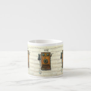 antique wall phone espresso mug