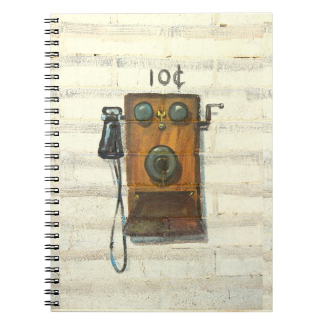 antique wall phone notebook (Front)