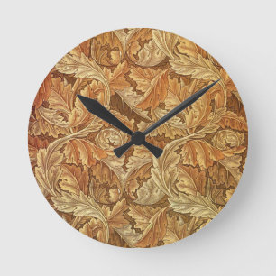 Antique Wallpaper Leaves - Acanthus Round Clock