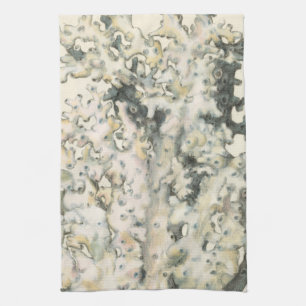 Antique Watercolor Coral Tea Towel