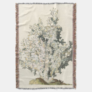Antique Watercolor Coral Throw Blanket