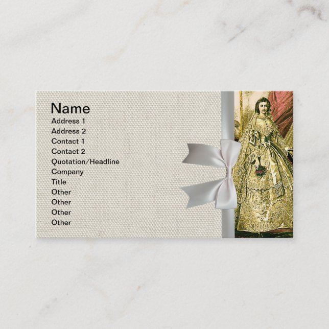 Antique Wedding Bridal Business Card (Front)