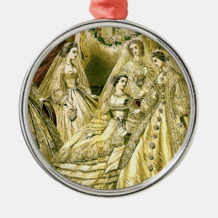 Antique Wedding Bridal Metal Ornament