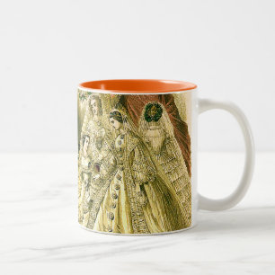 Antique Wedding Bridal Two-Tone Coffee Mug