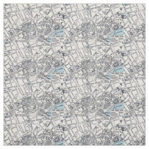 Antique West End Map London Fabric