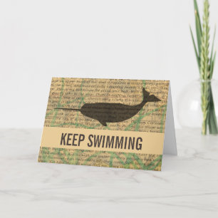Antique Whale Nautical Sea Life Card